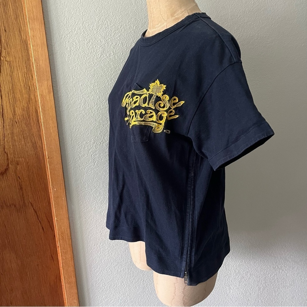 SACAI sz 1 S Navy Blue Short Sleeve Tshirt Tee Paradise Garage Side Zippers - Picture 8 of 14